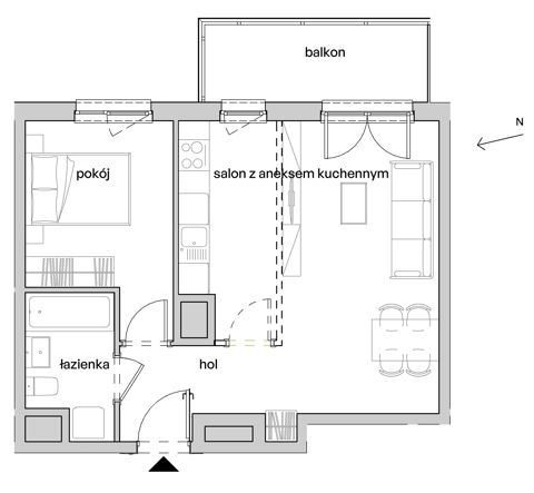 Plan 2 pok. 45m²