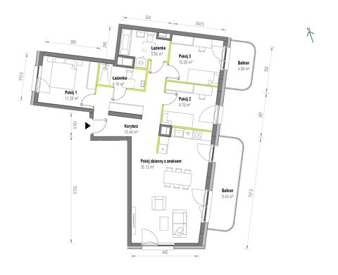 Plan 4 pok. 92m²