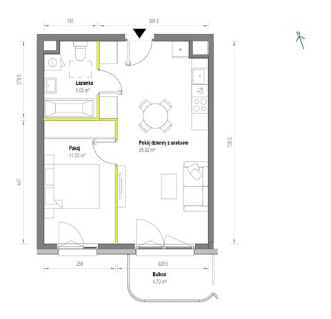 Plan 2 pok. 42m²