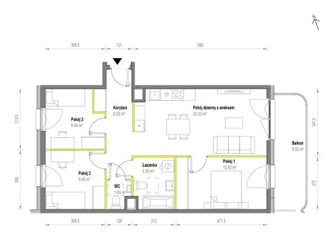 Plan 4 pok. 70m²