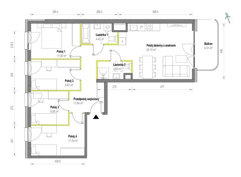 Plan 5 pok. 84m²
