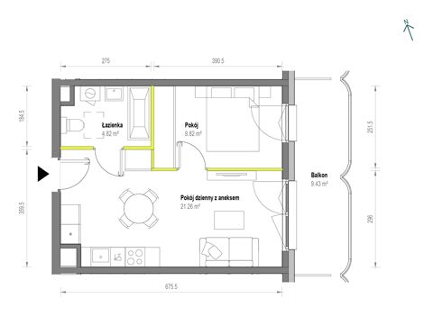 Plan 2 pok. 36m²