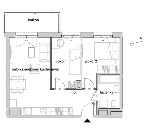 Plan 3 pok. 51m²