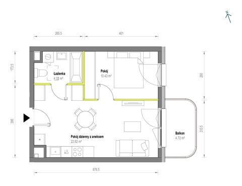 Plan 2 pok. 38m²