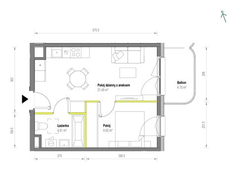 Plan 2 pok. 36m²