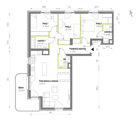 Plan 4 pok. 96m²