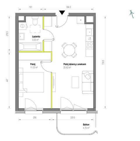 Plan 2 pok. 42m²