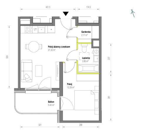 Plan 2 pok. 40m²
