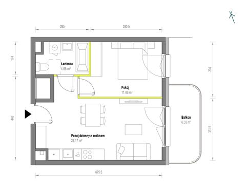 Plan 2 pok. 40m²