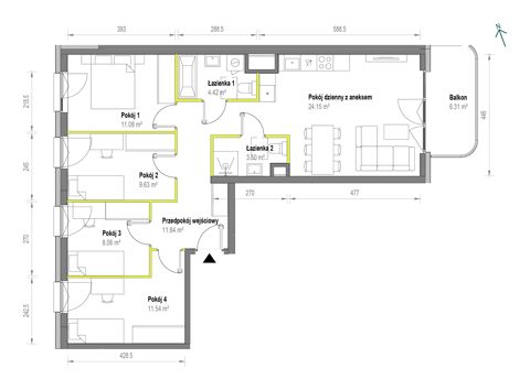 Plan 5 pok. 84m²