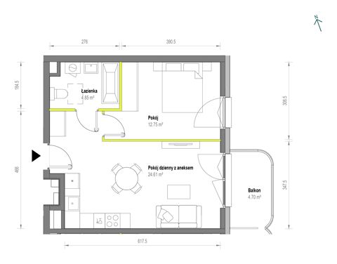Plan 2 pok. 42m²