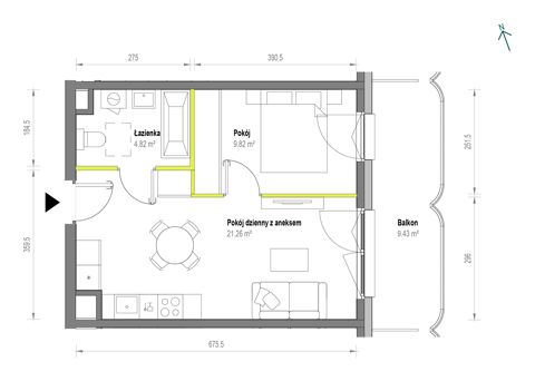 Plan 2 pok. 36m²