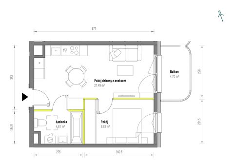 Plan 2 pok. 36m²