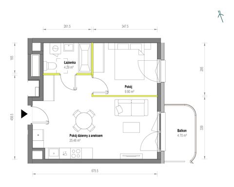 Plan 2 pok. 40m²