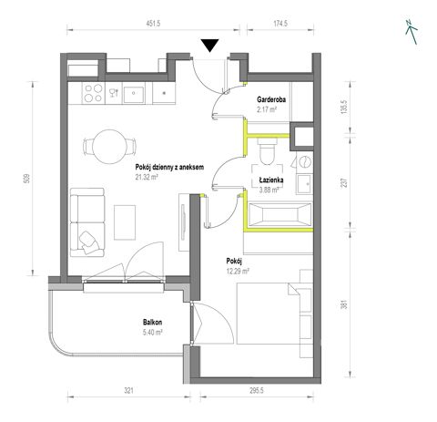 Plan 2 pok. 40m²
