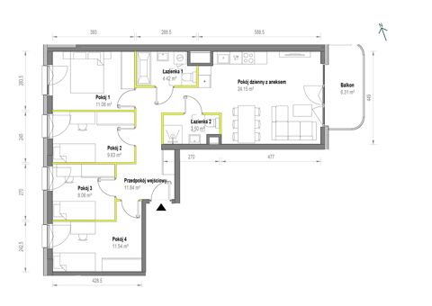 Plan 5 pok. 84m²