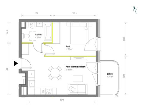 Plan 2 pok. 42m²