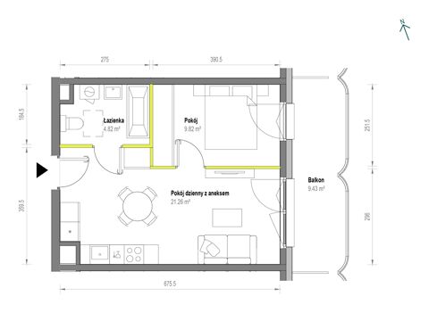 Plan 2 pok. 36m²