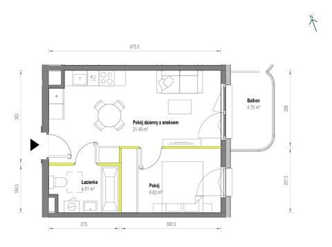 Plan 2 pok. 36m²