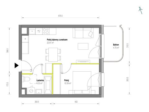 Plan 2 pok. 38m²