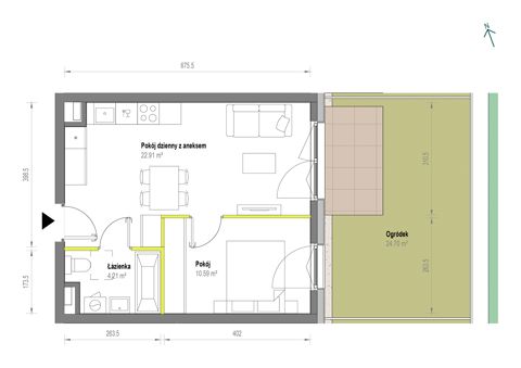Plan 2 pok. 38m²