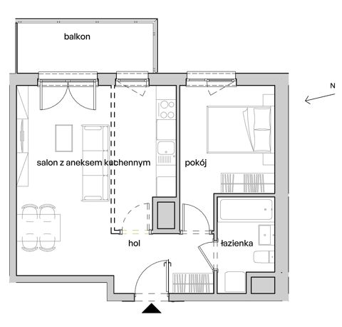 Plan 2 pok. 43m²