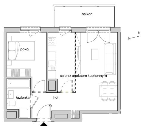 Plan 2 pok. 45m²