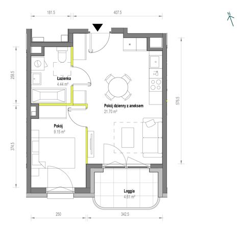 Plan 2 pok. 35m²