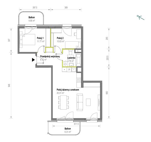 Plan 3 pok. 68m²