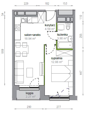 Plan 2 pok. 40m²
