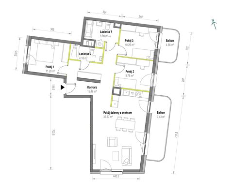Plan 4 pok. 92m²