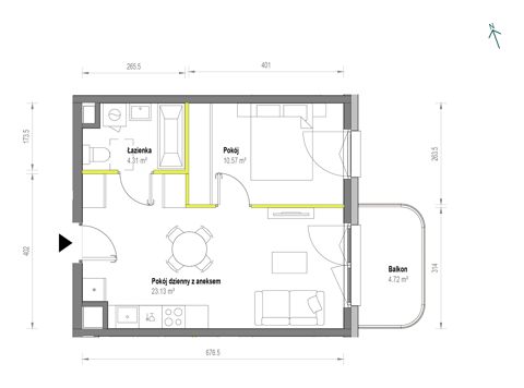 Plan 2 pok. 38m²