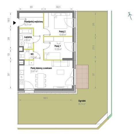 Plan 3 pok. 62m²