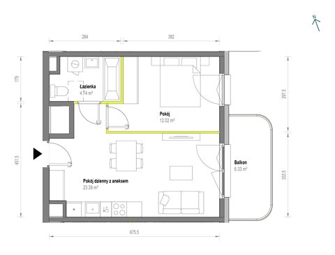 Plan 2 pok. 40m²