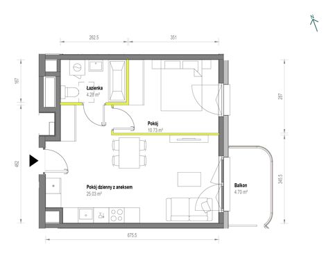 Plan 2 pok. 40m²