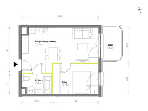 Plan 2 pok. 38m²