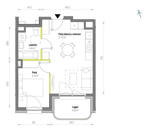 Plan 2 pok. 35m²