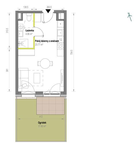 Plan 1 pok. 28m²