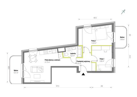 Plan 3 pok. 58m²