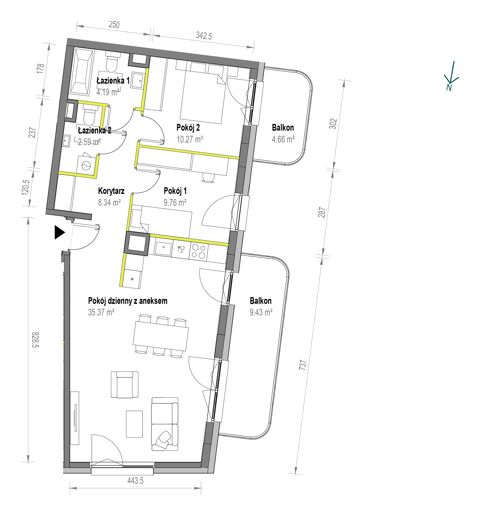 Plan 3 pok. 71m²