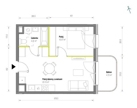 Plan 2 pok. 38m²
