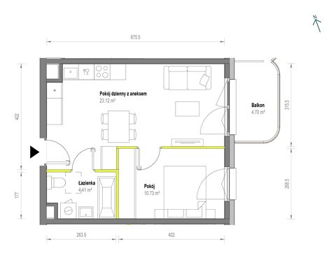 Plan 2 pok. 38m²