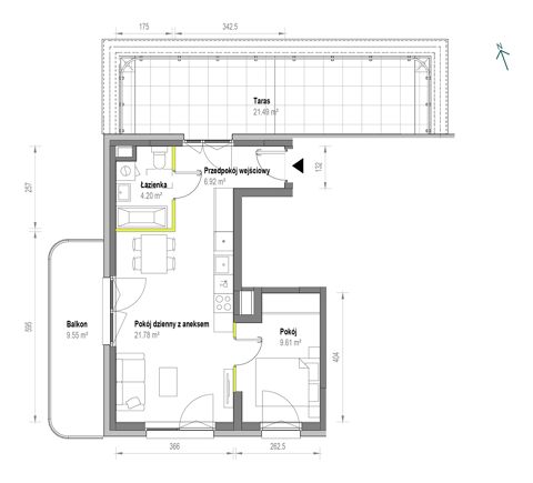 Plan 2 pok. 43m²