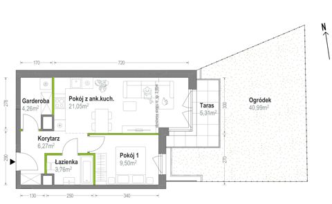 Plan 2 pok. 45m²