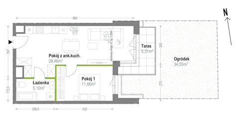 Plan 2 pok. 45m²