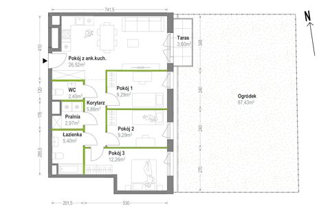 Plan 4 pok. 74m²