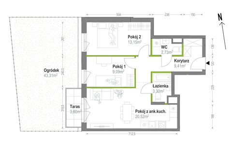 Plan 3 pok. 58m²