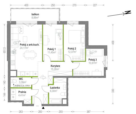 Plan 4 pok. 88m²