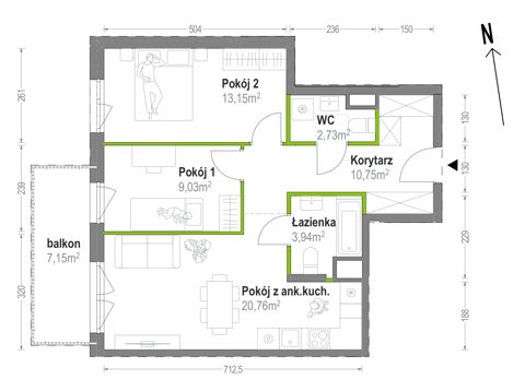 Plan 3 pok. 60m²