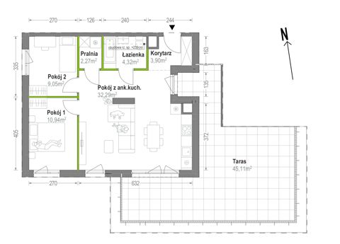 Plan 3 pok. 63m²